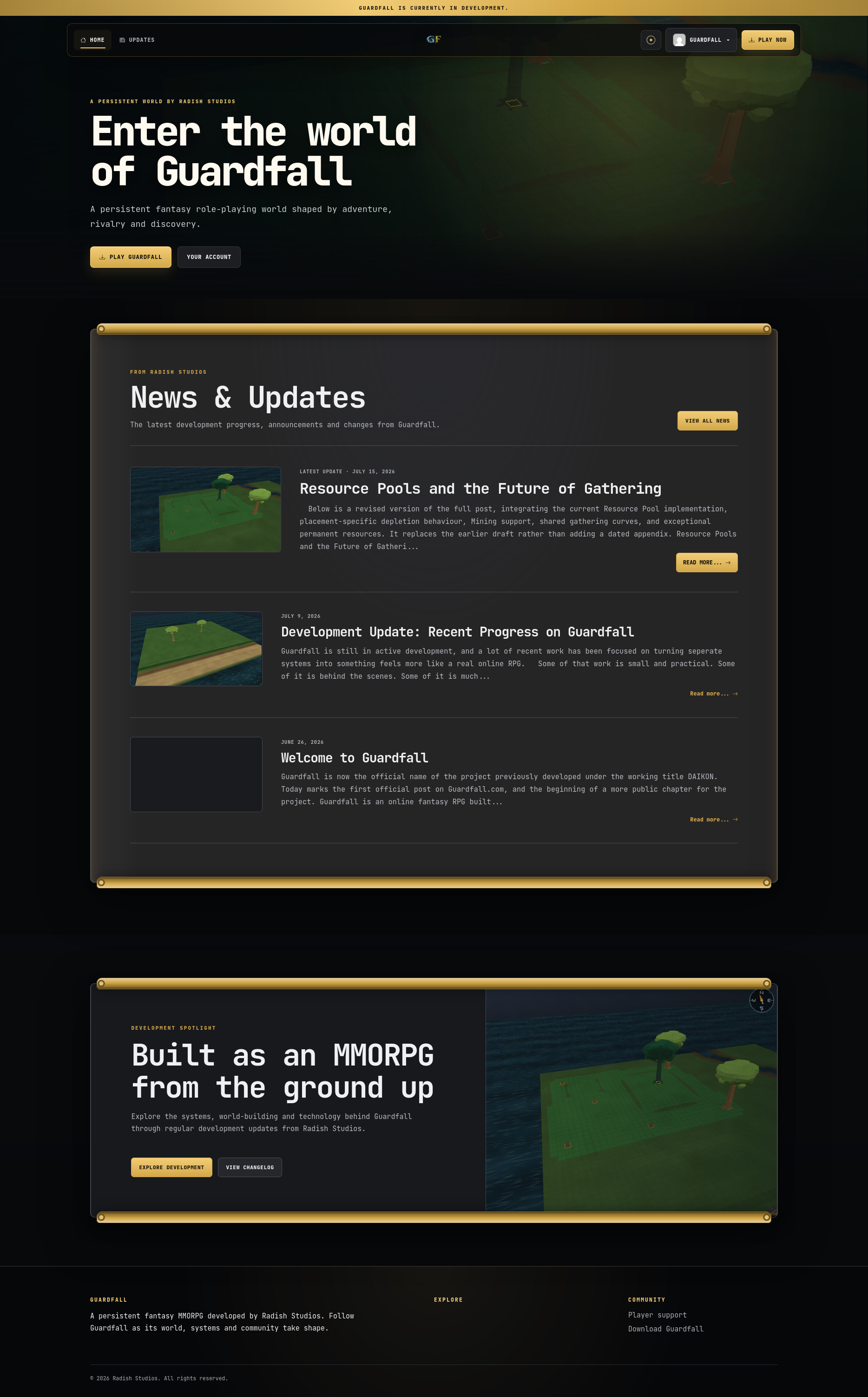 Midnight uses a darker presentation without changing the website’s structure.