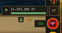 XP drops provide immediate progression feedback without covering a large portion of the world.